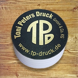 Bierdeckel mit Heißfolie